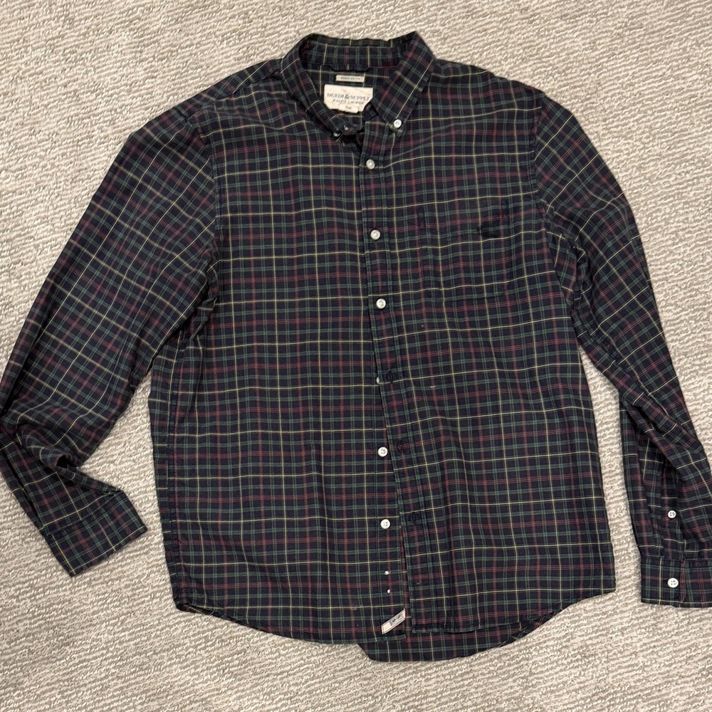 Polo by Ralph Lauren Green and Navy Plaid Button-Down Shirt